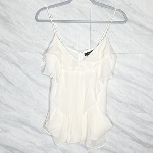 BCBGMaxazaria Gardenia Silk Ruffle Blouse Small